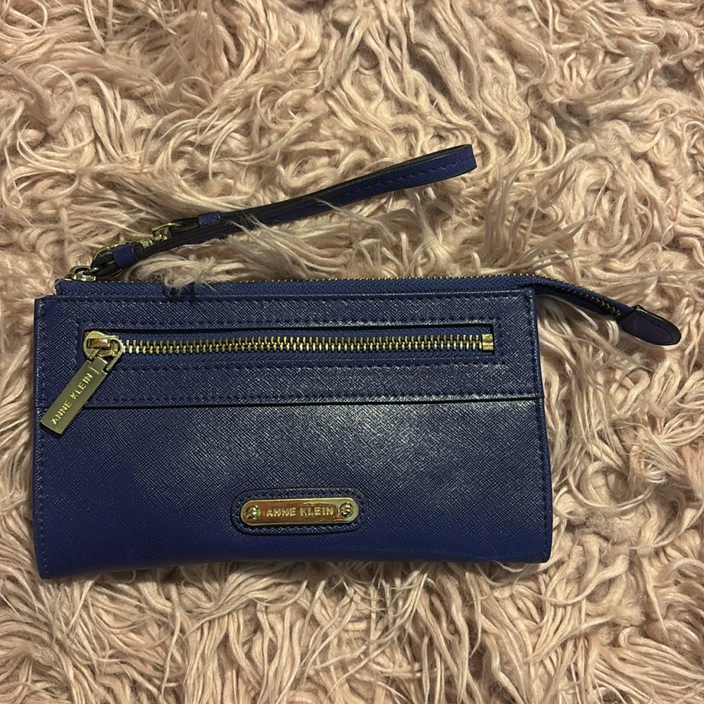 Anne Klein Gold Zipper Accent Wristlet